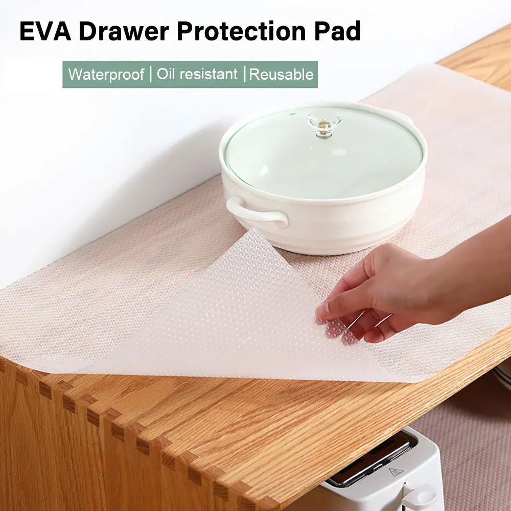 Reusable Shelf Liners Cabinet Mat Drawer Mat Moisture-Proof Waterproof Dust Anti-Slip Fridge Kitchen Table Pad Paper