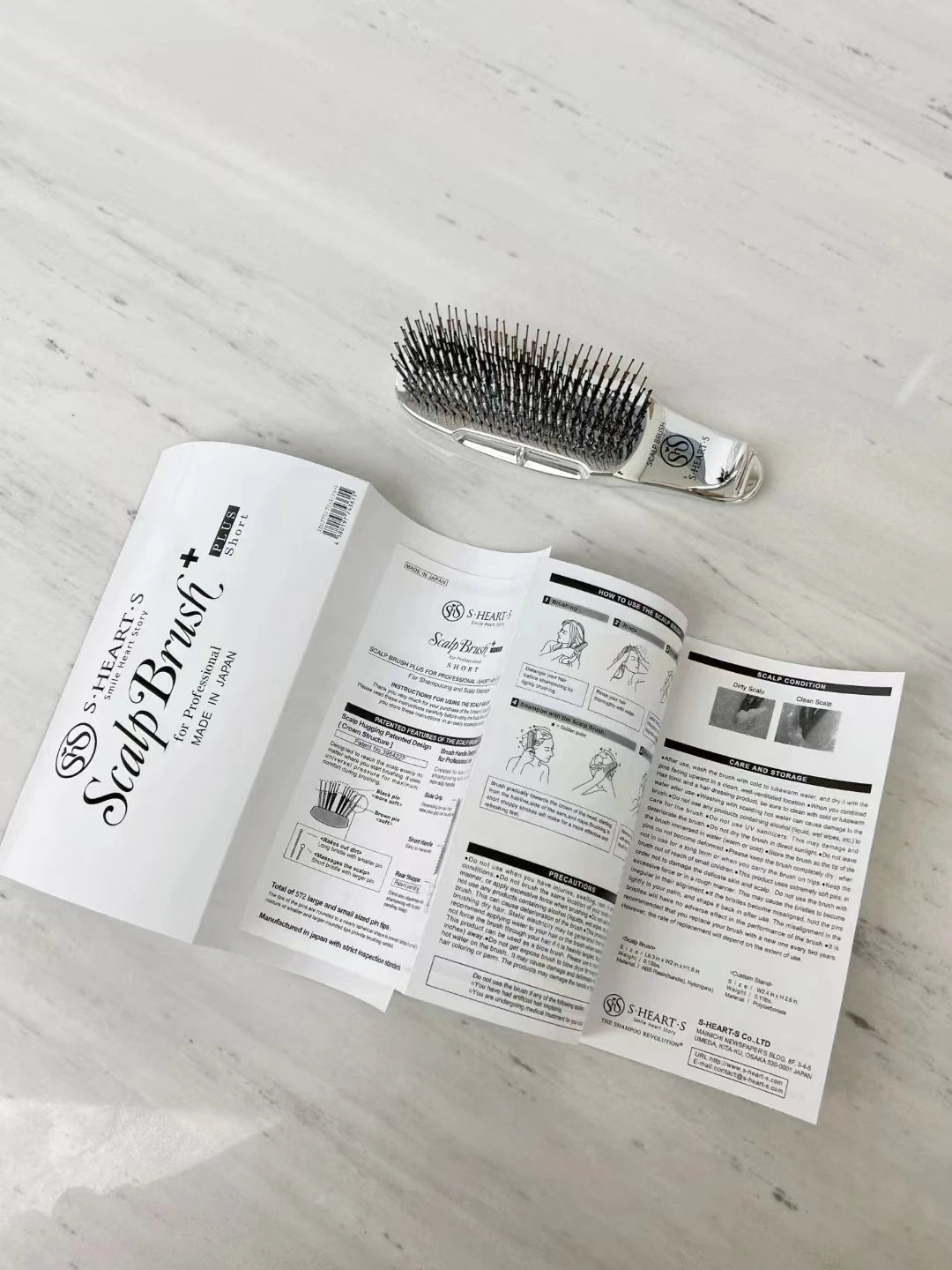 S Heart S Scalp Brush World Model (Short) Gold Black Silver New Package from Japan