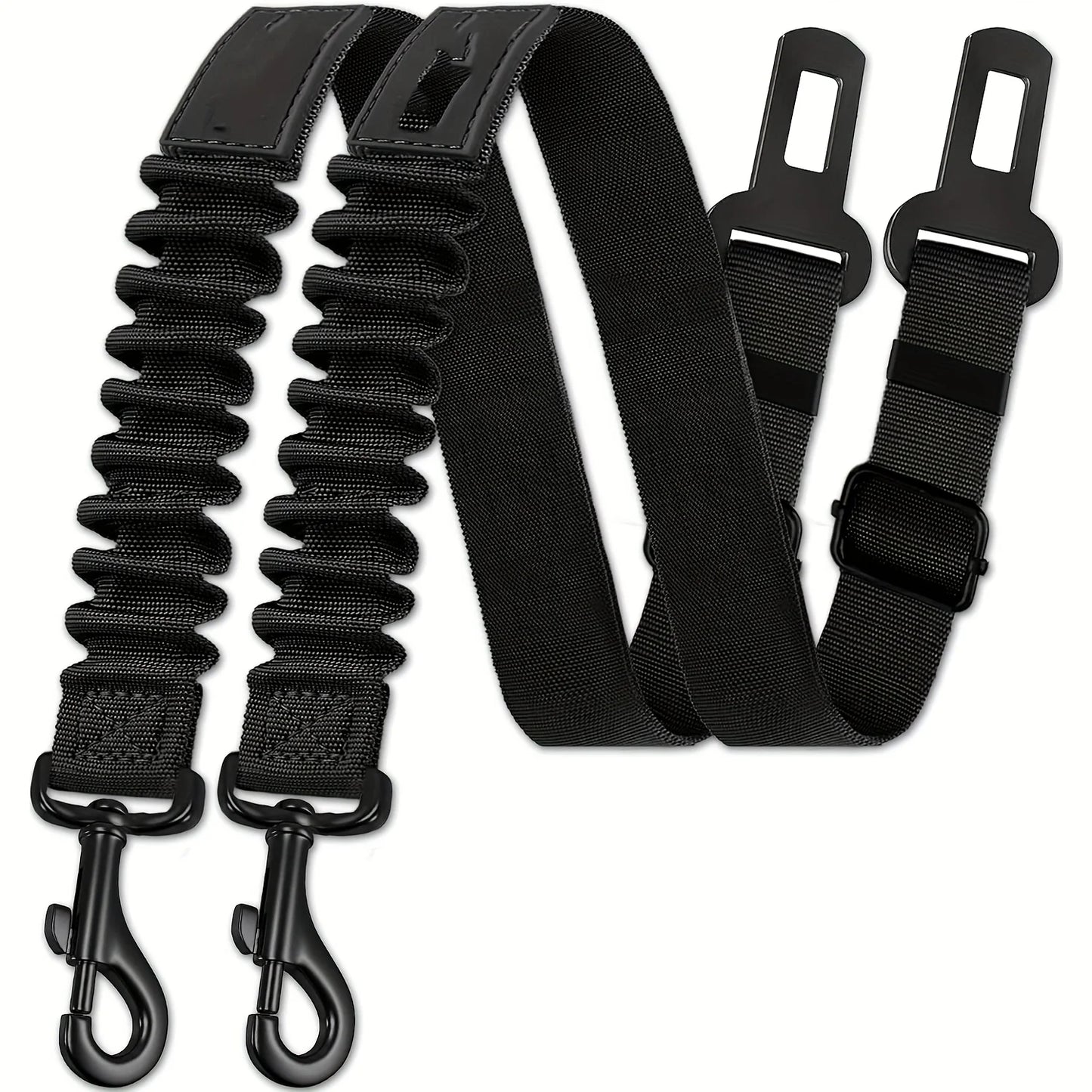 Dog Seat Belt, Retractable Dog Car Harness Adjustable Dog Seat Belt for Vehicle Nylon Pet Safety Seat Belts Heavy Duty