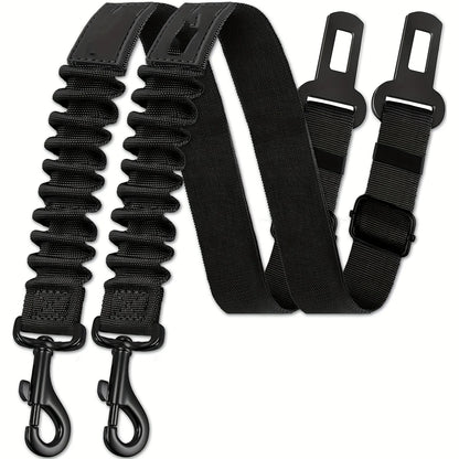 Dog Seat Belt, Retractable Dog Car Harness Adjustable Dog Seat Belt for Vehicle Nylon Pet Safety Seat Belts Heavy Duty