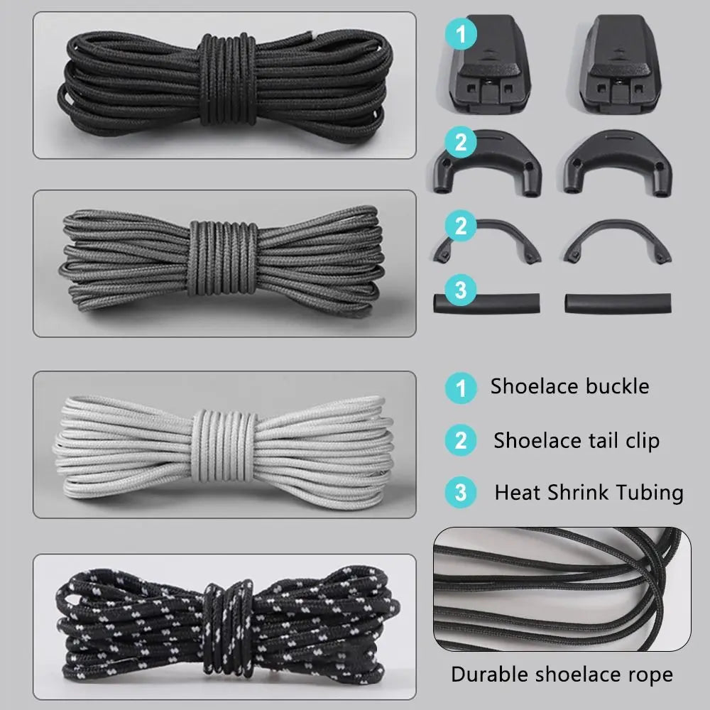 1Pair Without Ties Quick Lace Kit Round Tennis Creative Lazy Shoe Laces Running Sneakers Shoelaces for Salomon Shoe Accessories