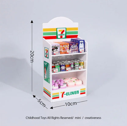 Creative Fridge Magnets 3D Freezer Shop Cabinet Miniature Toy Display Models Mini Decoration Simulation Toy Refrigerator Sticker