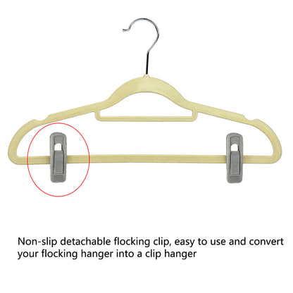 20Pcs  Artifical Velvet Flocked Non Slip Hanger Coat Clips Useful Clothes Clip Drying Racks Durable Eco-friendly Windproof