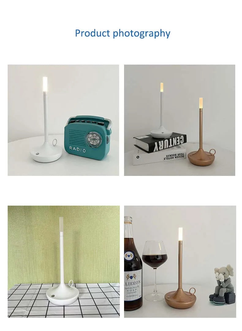 Luxury Style Decorative Lamp  Atmosphere Desk Light for Bedroom Bedside USB Portable Wireless Charging Warm Light Night Light