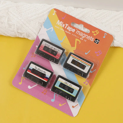 4Pcs/Pack Creative Gramophone Record Fridge Magnet Message Board Reminder Refrigerator Sticker for Home Kitchen Decoration