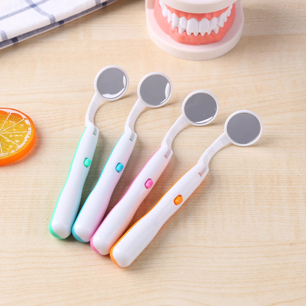 LED Lighting Dental Mouth Mirror Super Bright Teeth Whiten Clean Checking Tool