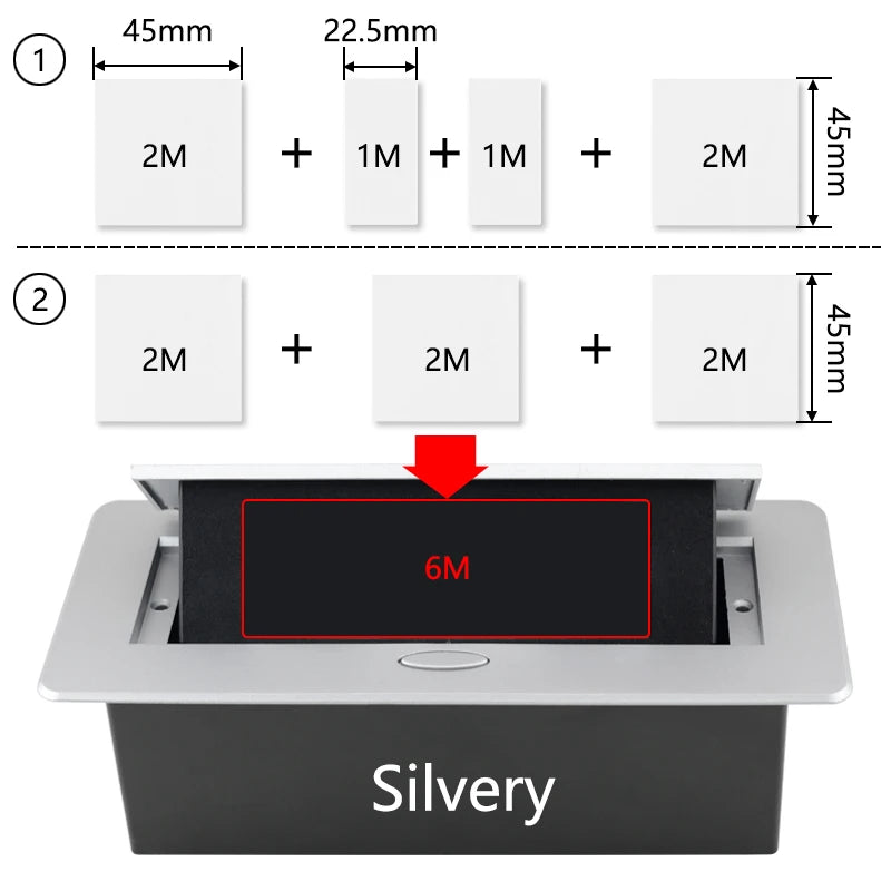 Hidden Desktop Pop-Up Socket DIY Multifunctional USB Type-C Outlet For Meeting Room Office Electrical Switch Countertops Plug