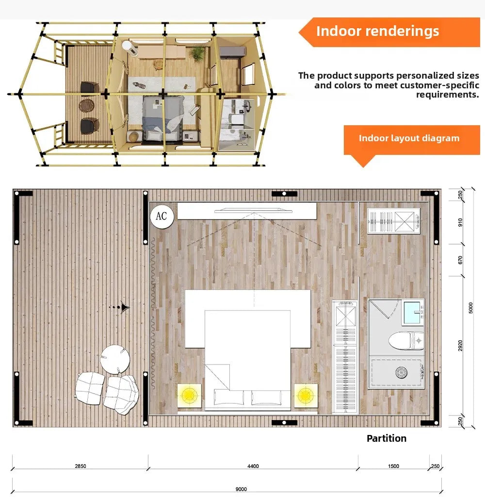 Outdoor Camping Tents, Hotel Camping Bases, Large Wooden House Accommodation, Suitable for Camping, Customizable Large Capacity
