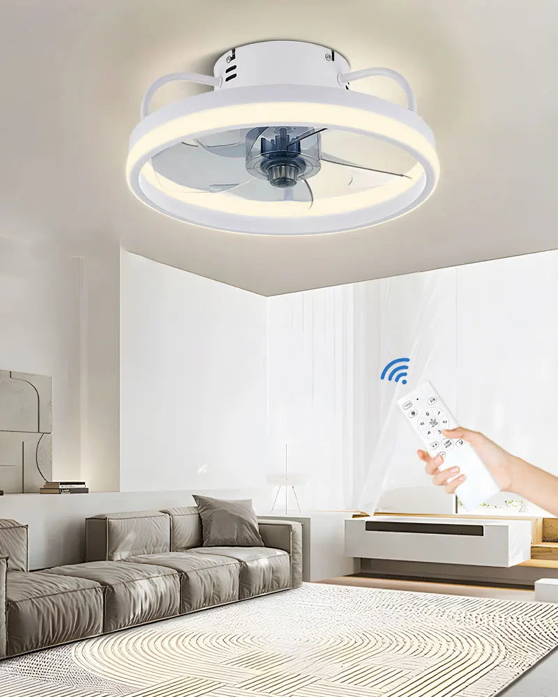 Smart Bedroom Ceiling Fans with Remote Control Low Profile 33CM 55W Dimmable LED Ceiling Fan with Lights  6 Wind Speeds Timing