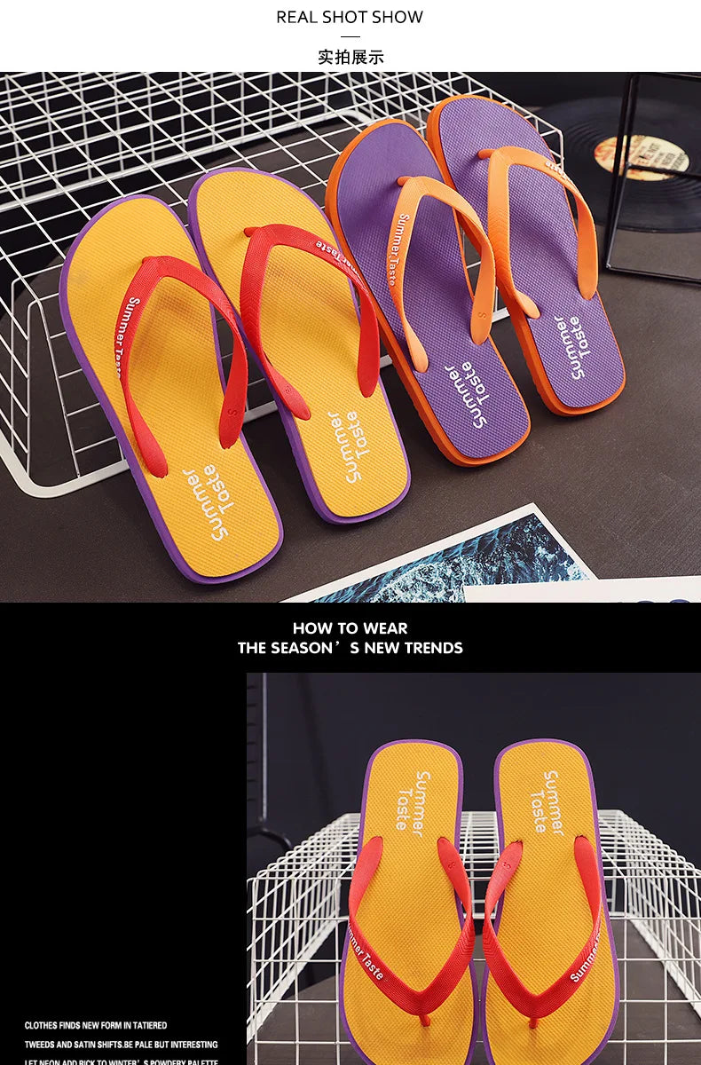 2022 Summer Flip Flops Men's Fashion Flip Flops Non Slip Bathroom Bath Slippers Beach Slippers Men Slippers Men Shoes