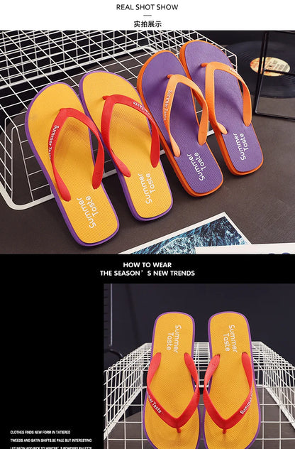 2022 Summer Flip Flops Men's Fashion Flip Flops Non Slip Bathroom Bath Slippers Beach Slippers Men Slippers Men Shoes