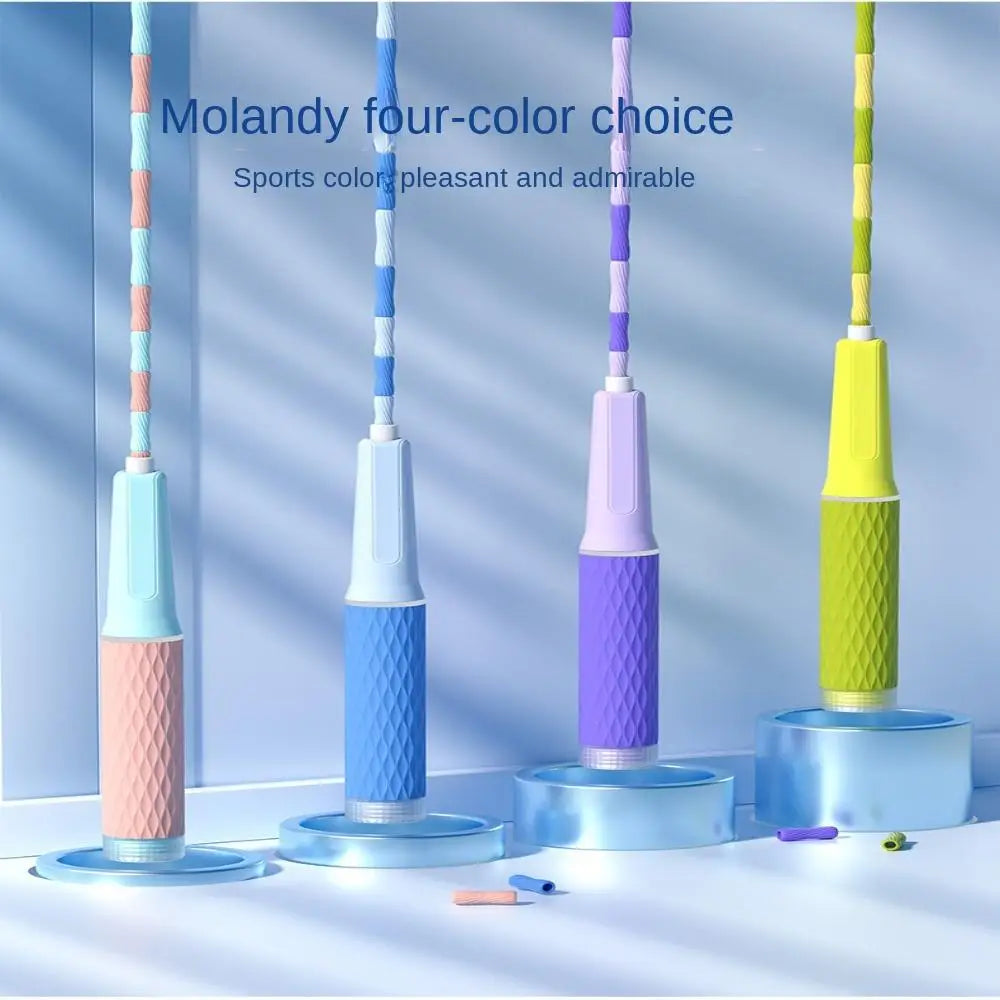 Strong Flexibility Skipping Rope Not Entangled Adjustable Soft Beaded Segmented Fitness Jump Rope Unisex Environment Protection