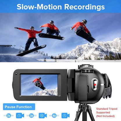 2.7K Camcorder Video Camera 36MP with LED Fill Light,16X Digital Zoom Camera Recorder 3.0" IPS Touch Screen Vlogging Camera Kit