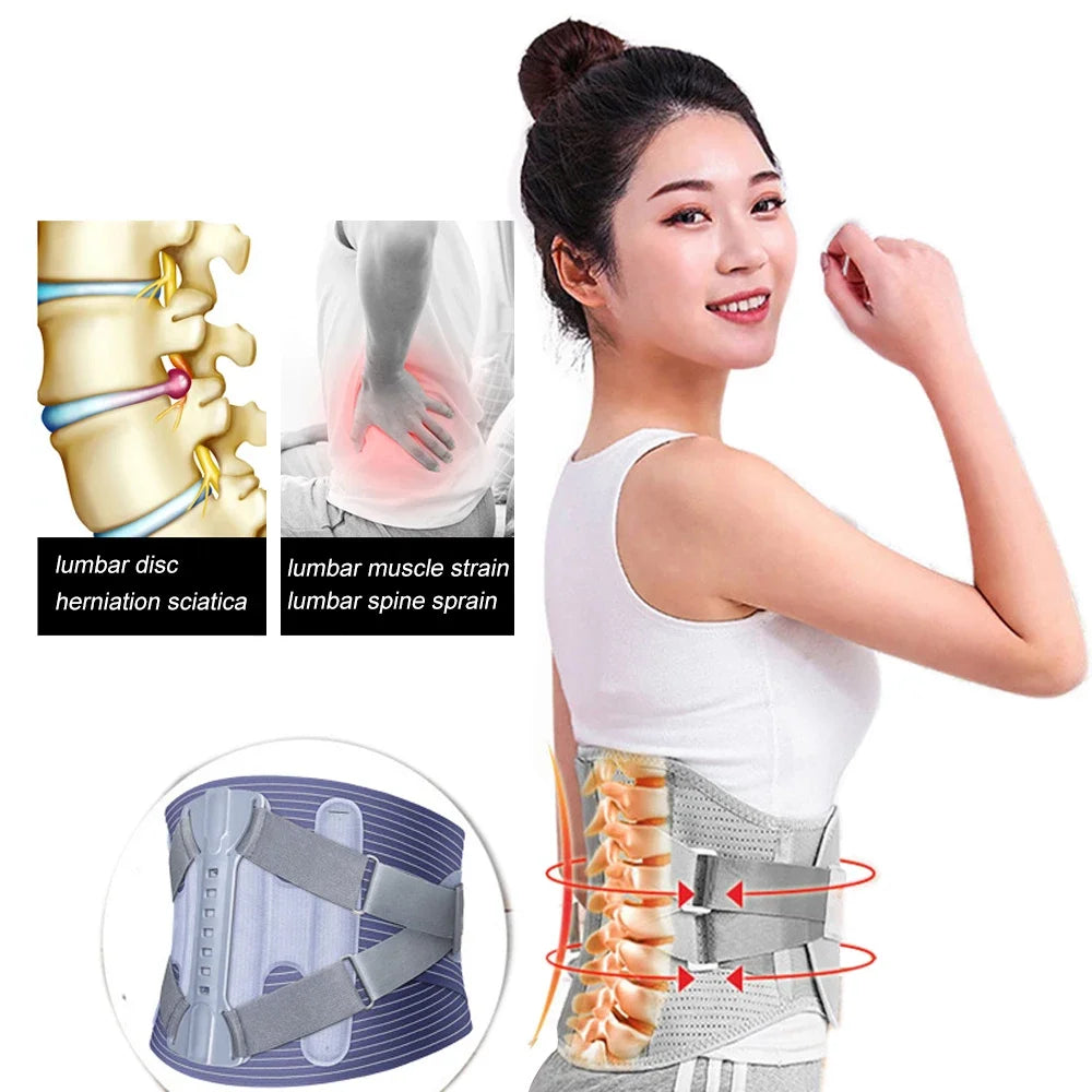 Back Brace for Men and Women, Lumbar Support Belt for Sciatica,Herniated Disc, Scoliosis Back Pain Relief,with Adjustable Straps