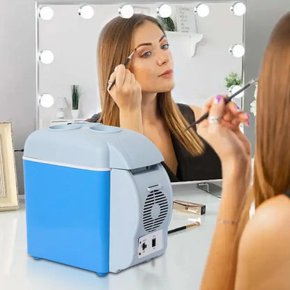 Portable Refrigerator Car Travel Electric Fridge 7.5L 12V Quiet Double-Mode Refrigerator For Bedroom RV Kitchen Camping