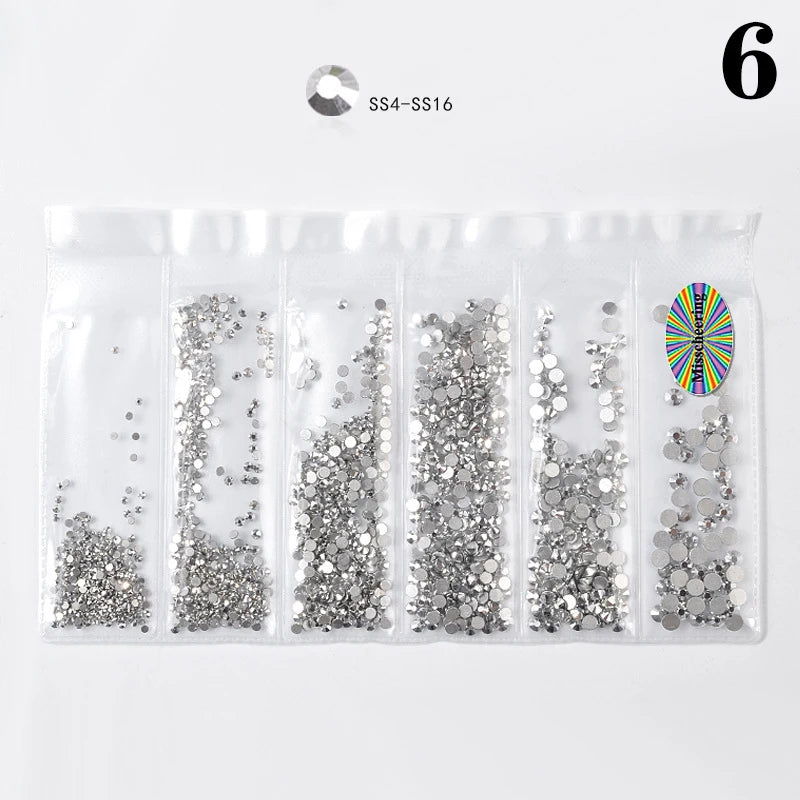1Bag 6 Grid Dental Rhinestones Tooth Rhinestones Teeth Jewelry Dental Crystal Teeth Whitening Teeth Decoration