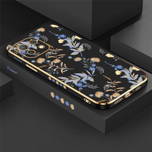 Shockproof Phone Case For Xiaomi Mi 13 13T 14T 14 Pro 12T 11i 2021 11X Pro 12 11 Lite 5G NE Flower Silicone Soft Plating Cover
