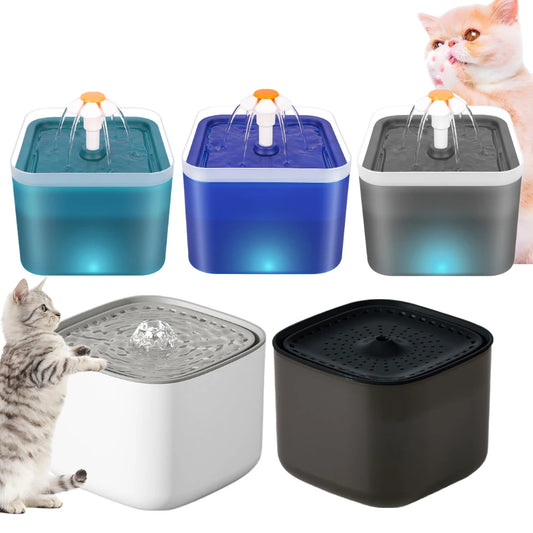 2/3L Cat Water Fountain Auto Recirculate Filter Large Capacity Filtring Cat Water Drinker USB Electric Mute Cats Water Dispenser