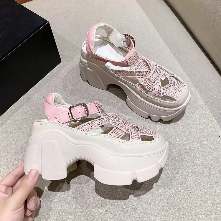 Fashion Brand High Heels Shoes Beach Slippers Chunky Sandals Designer Women Platform Shoes 2025 Summer New Pumps Women Sandals