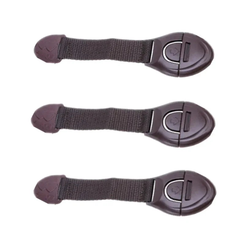 3pcs Coffee Black White Baby Safety Lock Child Toddler Cabinet Drawer Refridgerator Lock for Kids Protection Straps Locks