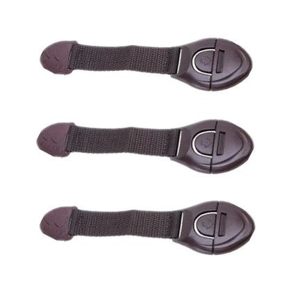 3pcs Coffee Black White Baby Safety Lock Child Toddler Cabinet Drawer Refridgerator Lock for Kids Protection Straps Locks