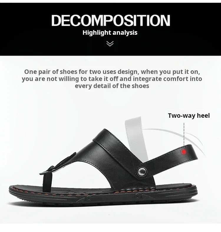 Flip Flops Flat Mens Sandals Summer Shoes Men Slippers Leather Mens Holiday Non-slip Flip Flops Huaraches Para Caballero