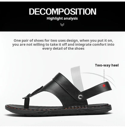 Flip Flops Flat Mens Sandals Summer Shoes Men Slippers Leather Mens Holiday Non-slip Flip Flops Huaraches Para Caballero