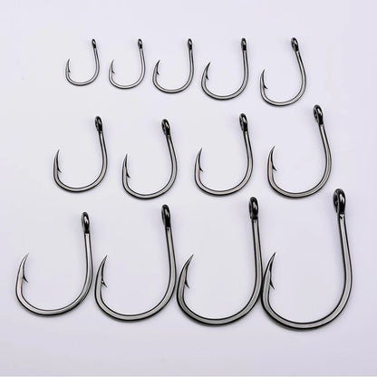 PROBEROS 10Pcs/lot Thick High Carbon Steel Fishhook Lron Hook With Barb Hook for Haihu River Fishing Gear Accessories Wholesale