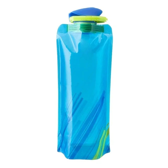 700ML Foldable Travel Bottle Flexible Reusable Bottles Plastic Pouch Soft Flask Water Bag With Carabiner Clip