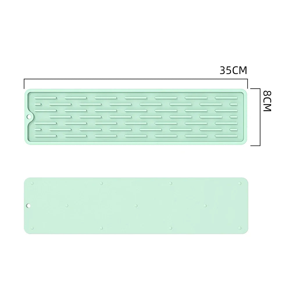 Silicone Countertop Mat Anti Slip Sink Tray Dinnerware Mat Organizer Kitchenware Protection Mat Storage Rack Kitchen Accessories