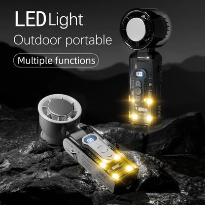 Portable Mini Fan Handheld Fan With Display High Speed Turbo Strong Wind 3600mAh USB Rechargeable Folding Fans For Home Outdoor