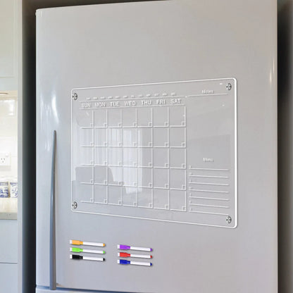 Fridge Magnet Sticker Calendar Weekly Planner Message Boards Reusable Dry Erase Board Schedule Transparent Fridge Message Menu
