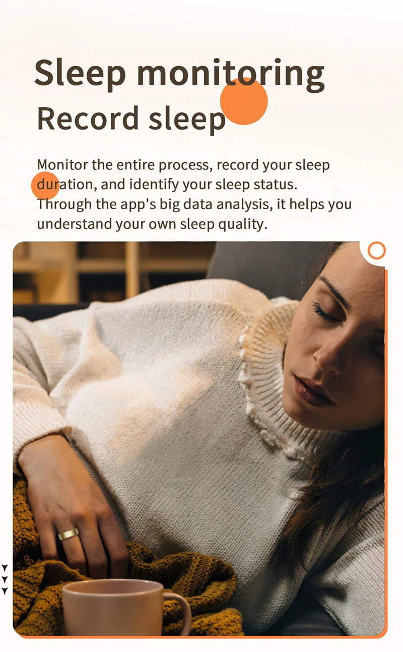 Smart Ring For Women Men Health Tracker Heart Rate Blood Oxygen Monitor Multi Sports Sleep Fitness 5ATM Waterproof Smartring