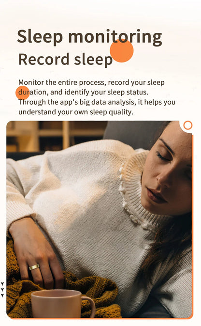 Smart Ring For Women Men Health Tracker Heart Rate Blood Oxygen Monitor Multi Sports Sleep Fitness 5ATM Waterproof Smartring