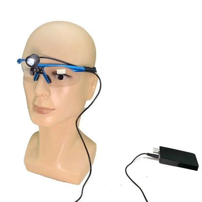 Dentist Surgical Operation Headlamp with Protection Glasses Rechargeable Lithium-ion Loupes Oral Dental Headlight 3W LED