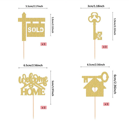 1 set Home Sweet Home cake decoration, housewarming party welcome home cake topper