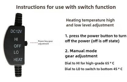 Heated Car Seat Cover Car Heating Cushion Winter Heated Seats Car Seat Warmer 12V Seat Cushion For Back And Seat