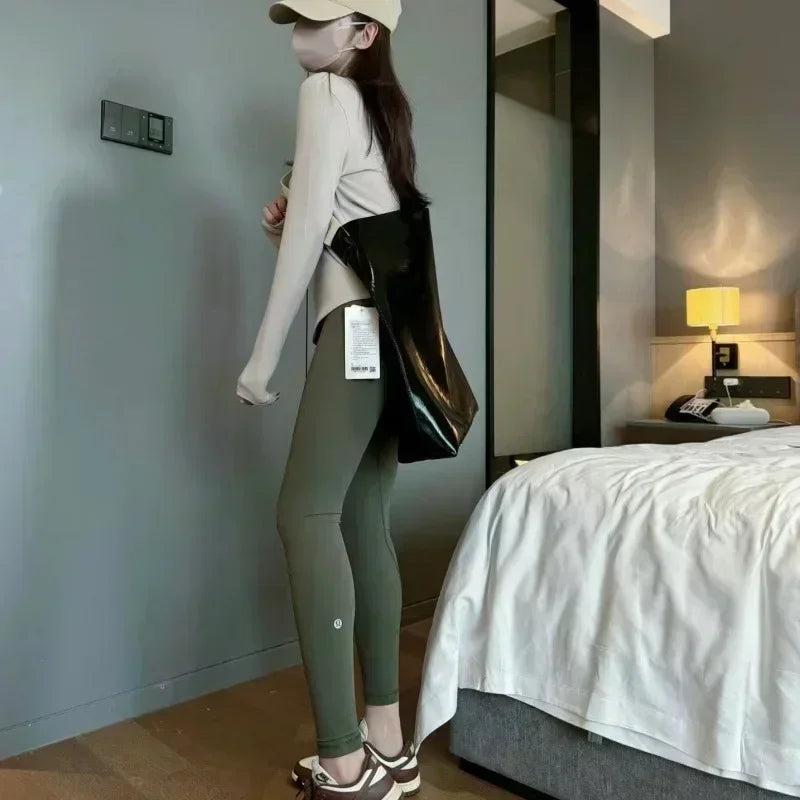 Yoga Pants Women High Waist Nine Fitness Pants Tight Outer Wear Sports Running Pants