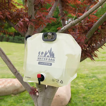Outdoor Water Storage Bag 8L With Faucet Valve Travel Camping Food Grade Large Capacity Portable Foldable Plastic Water Bag