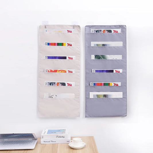 3/6/9 Pockets Wall Hanging Storage Bags Book Keys Mobile Phone Door Organizer Pouch Bedroom Dormitory Office Container