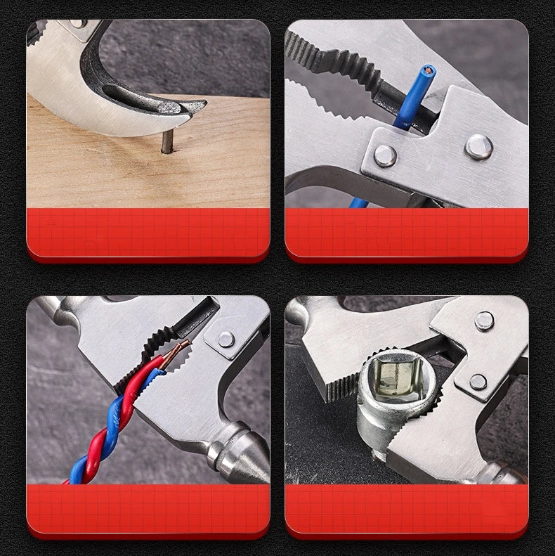 Camping Gear Multitool,Survival Gear for Outdoor Hunting Hiking, Emergency Escape Tool with Axe,Hammer,Plier,Knife,Bottle Opener