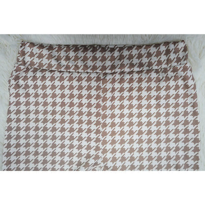 Women Two Piece Sets Outfits Elegant Tweed Slim Long Trousers Short Coat Tops Lady Clothes Formal Business Office Work Suits