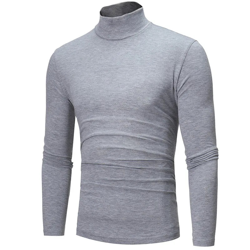 Thermal Underwear Tops Men Spring Clothes Thermal Shirt Autumn Men's Winter Tights High Neck Thin Slim Fit Long Sleeve T-shirt