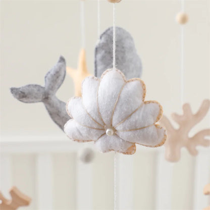 Newborn Baby Rattles Toys 0-12 Months Soft Felt Whale Bed Bell Infant Mobile Crib Hanging Musical Carousel Toy Boys Girls Gift