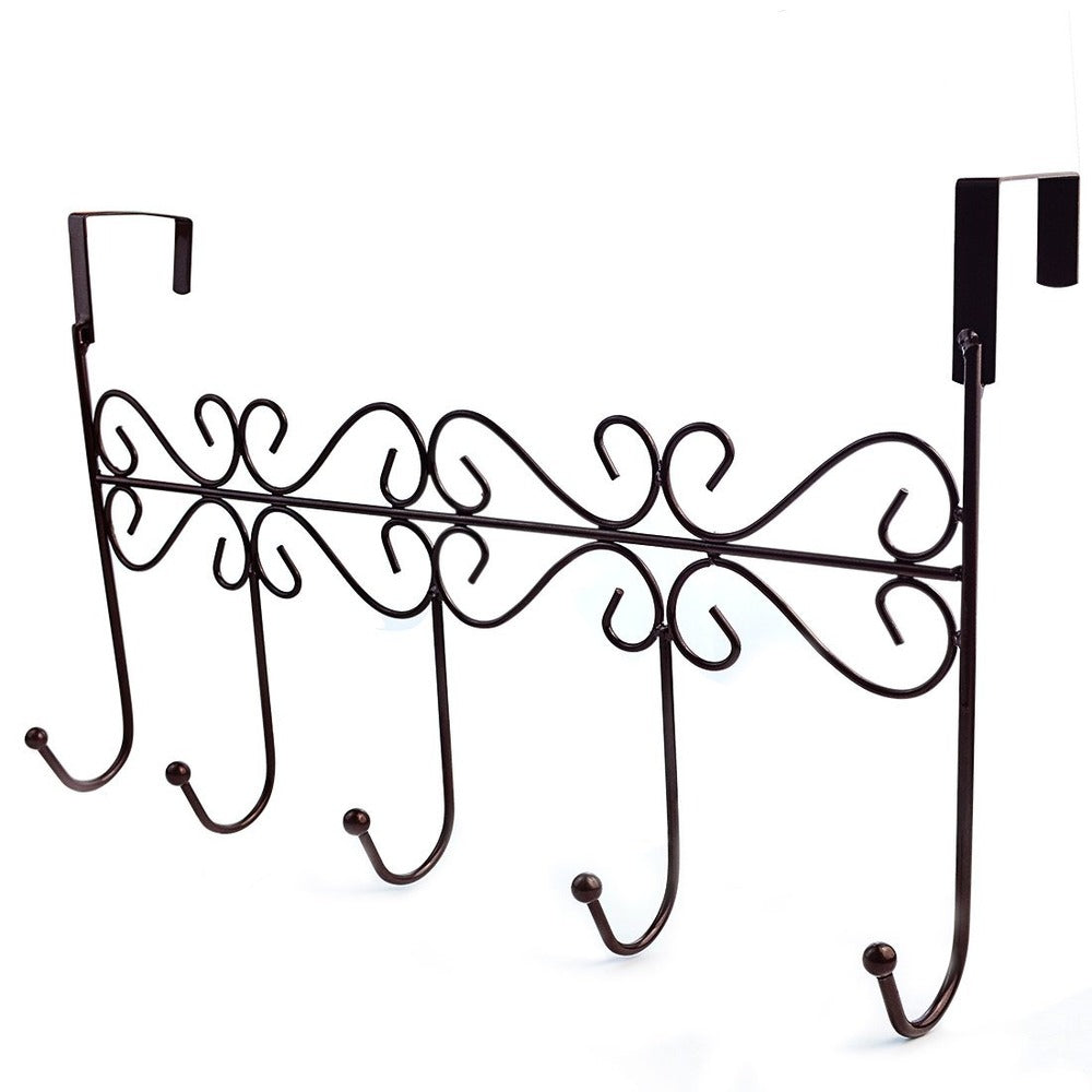 Five Hooks Hooks Over Door Towel Clothes Hat Bag Over Door Bathroom Hanger Hanging Coat Cloth