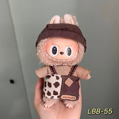 POP Labubu baby clothes 17cm plush vinyl labubu sit-down party first-generation and second-generation suit, clothes only
