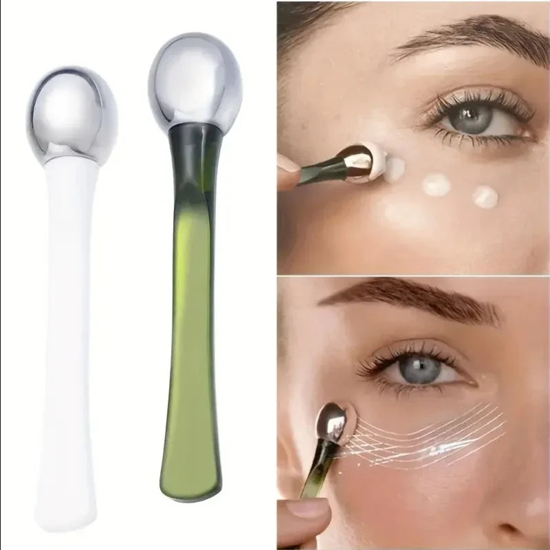 Stainless Steel Eye Cream Applicator with Roller Ball, Dual-Ended Massage & Application Tool, Facial Face Skin Care Tool