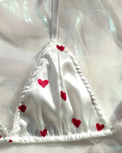 Women's Erotic Lingerie Suit Bowknot Sexy Wire Free Lingerie Underwear Two Piece Female White Set Set Sexy Lingerie Woman's Bra