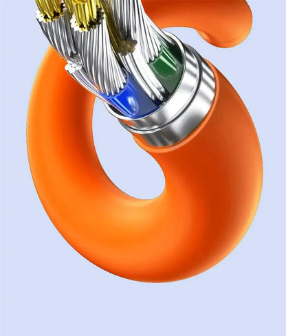 NNBILI 120W 6A Fast Charge USB Type C Quick Charge Cable For Huawei P70 Samsung OnePlus Realme Phone LED Digital Display Cables