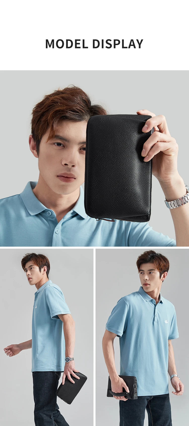 Man`s Fingerprint Lock Handbag Security Wallet